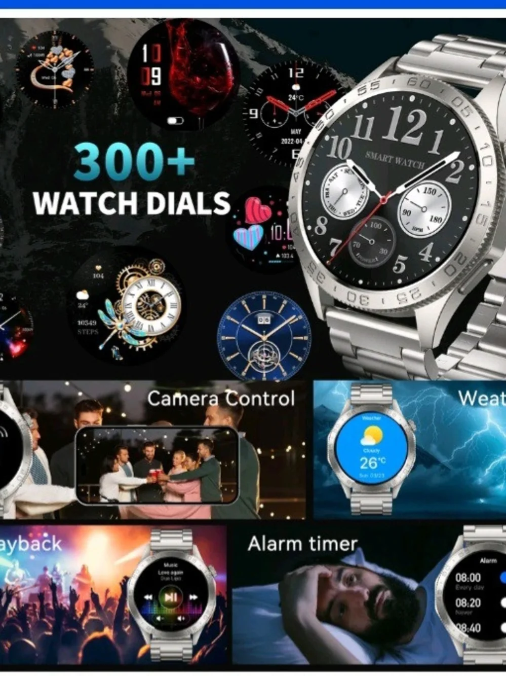 Smart Watch Stainless Steel Silver - Smart Watch